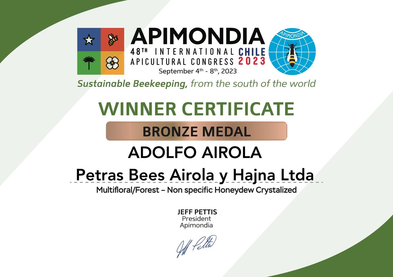 Medalla de Bronce World Beekeeping Awards Chile 2023